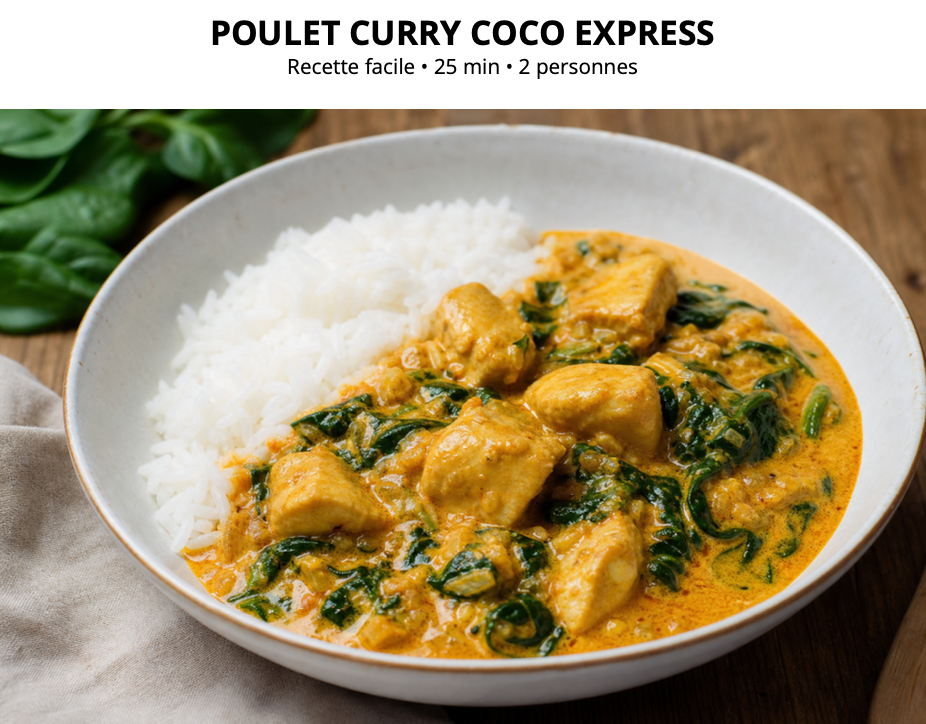 Poulet curry coco express