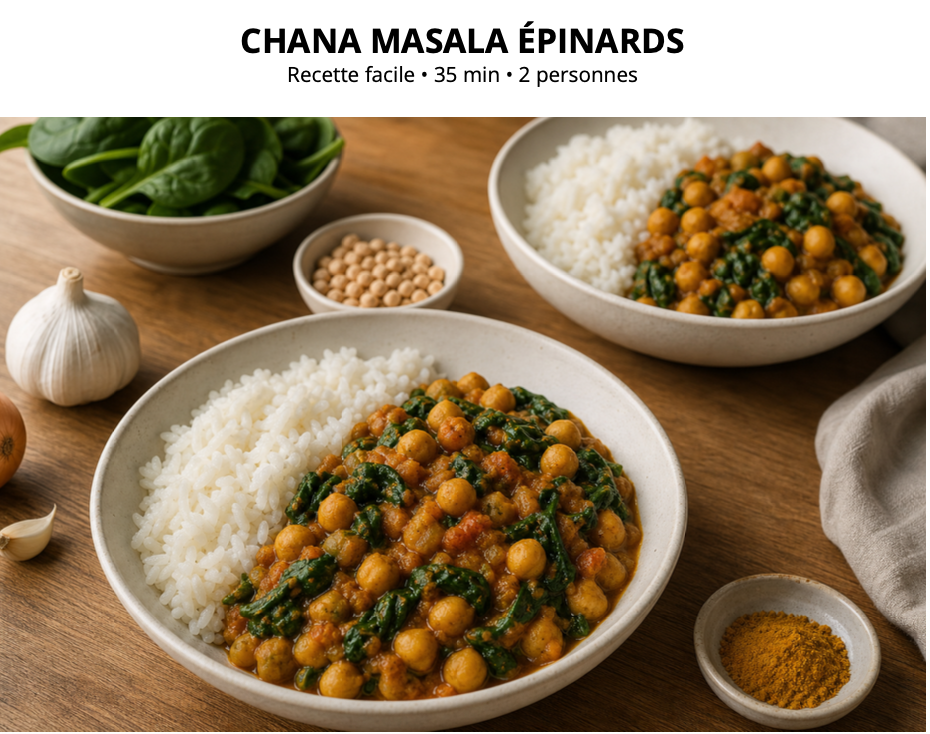 Chana Masala Épinards