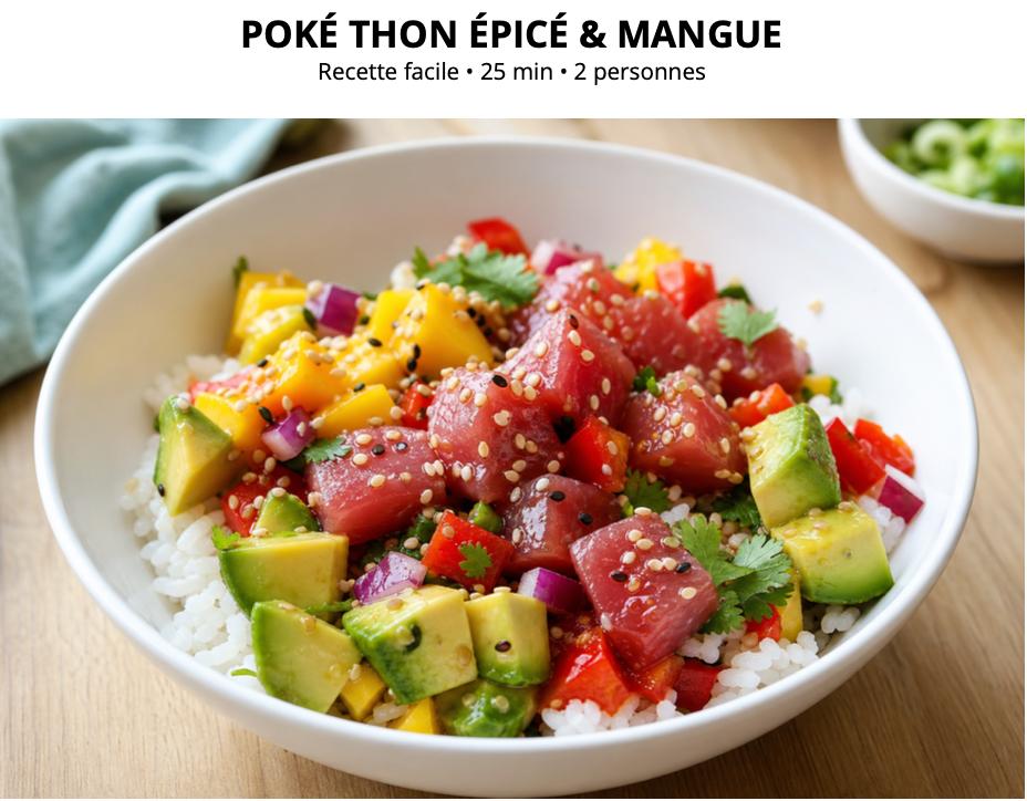 Poké thon épicé & mangue